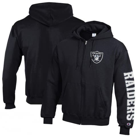 Men's Champion  Black Las Vegas Raiders Powerblend Fleece Full-Zip Hoodie