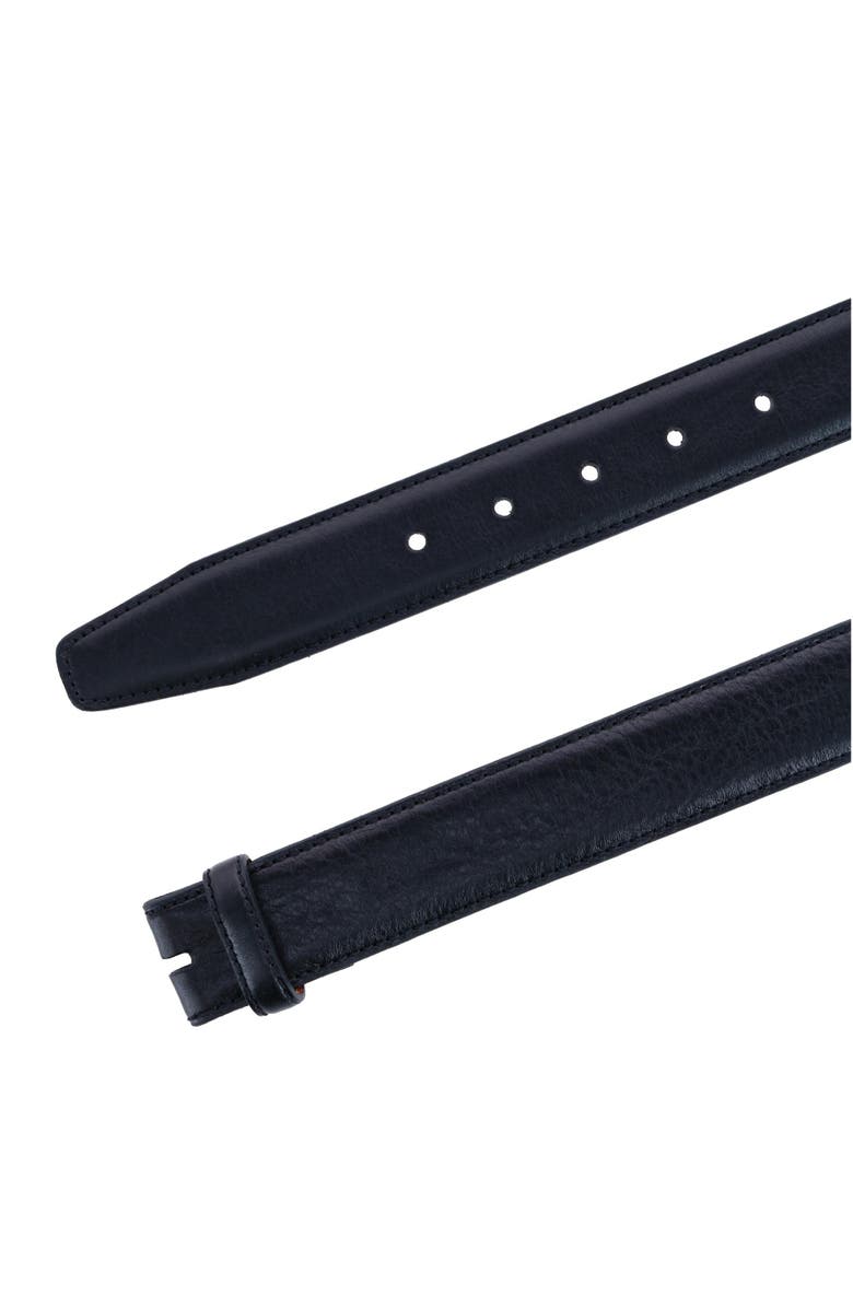 Trafalgar Big & Tall Feather Edge Pebble Leather Harness Belt Strap, Alternate, color, Black