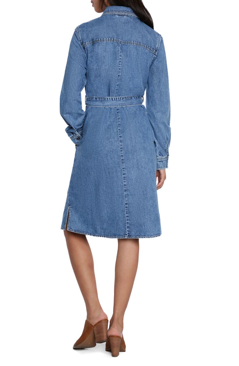 Wash Lab Denim Chloe Long Sleeve Belted Denim Shirtdress, Alternate, color, Blue Cloud