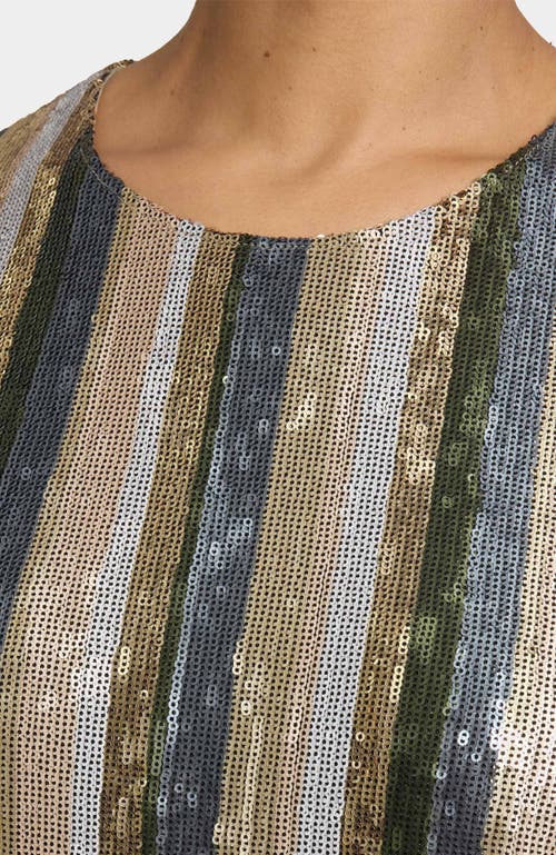 Santorelli Aretha Sleeveless Sequin Shift Dress In Gray