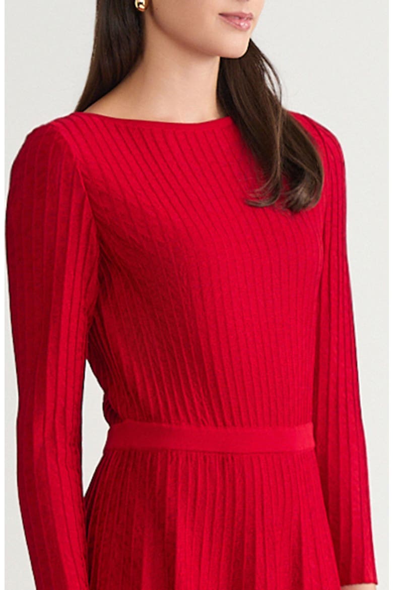 Fit-N-Flare Tonal Stitch Knit Dress, Alternate, color, Holiday
