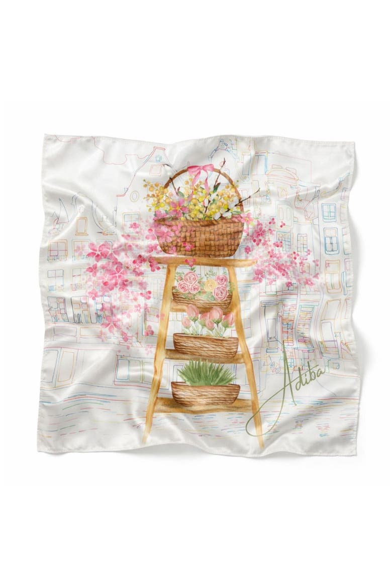 The Rosé Garden Bag Hair Scarf, Main, color, Multicolor