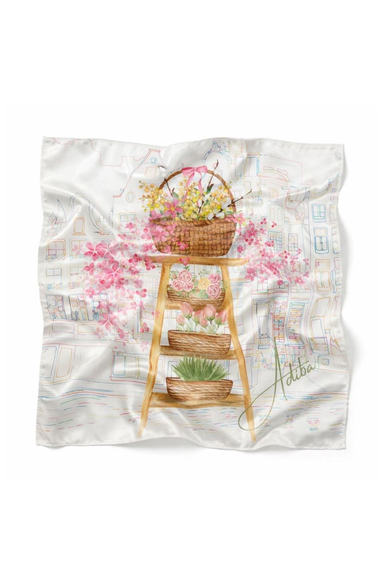 ADIBA The Rosé Garden Bag Hair Scarf, Main, color, Multicolor