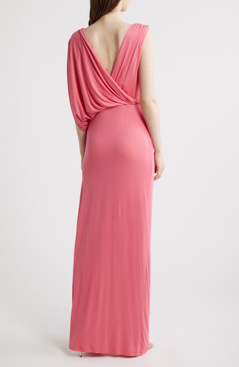 Black Halo Norissa Ruched Drape Maxi Dress, Alternate, color, Framboise