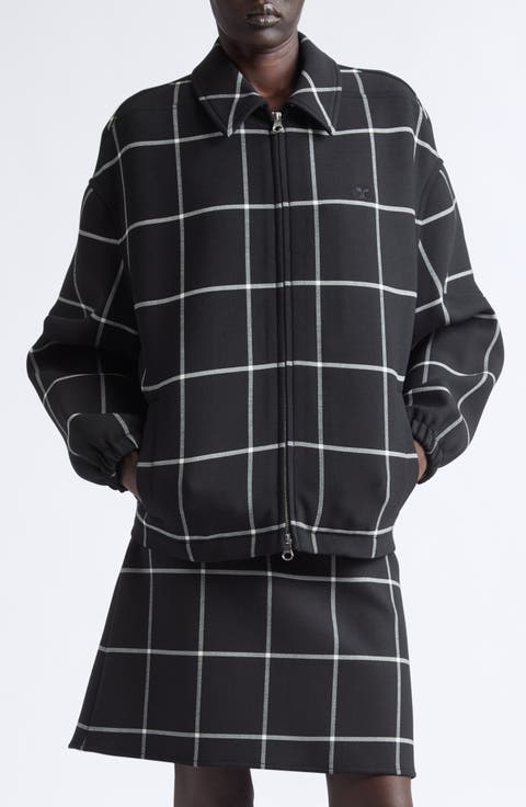 Windowpane Check Bomber Jacket