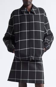 Courrèges Windowpane Check Bomber Jacket