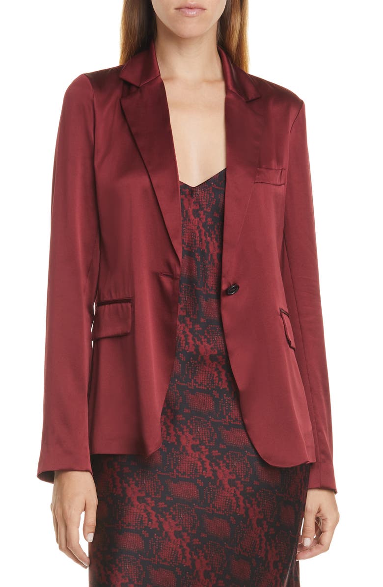 Nili Lotan Sophia Silk Satin Jacket, Main, color, 