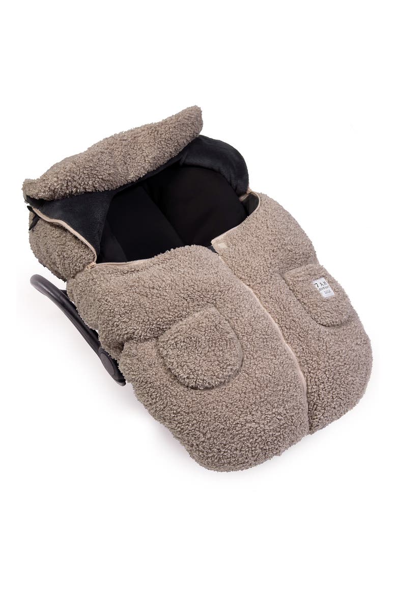 Water Resistant Teddy Car Seat Cocoon, Alternate, color, OATMEAL TEDDY