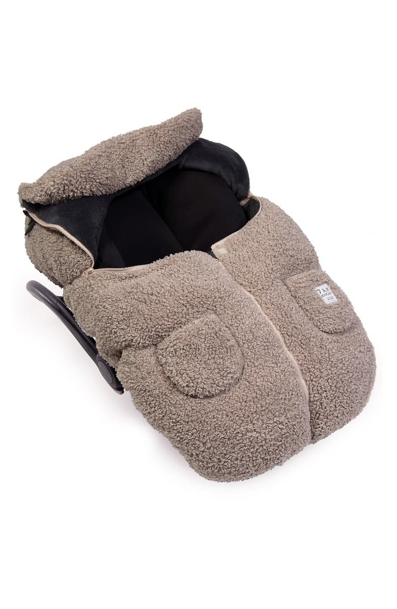 7 A.M. Enfant Water Resistant Teddy Car Seat Cocoon, Alternate, color, Oatmeal Teddy