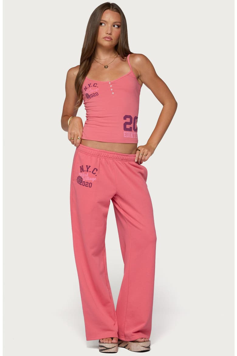 2020 Graphic Wide Leg Sweatpants, Alternate, color, PINK