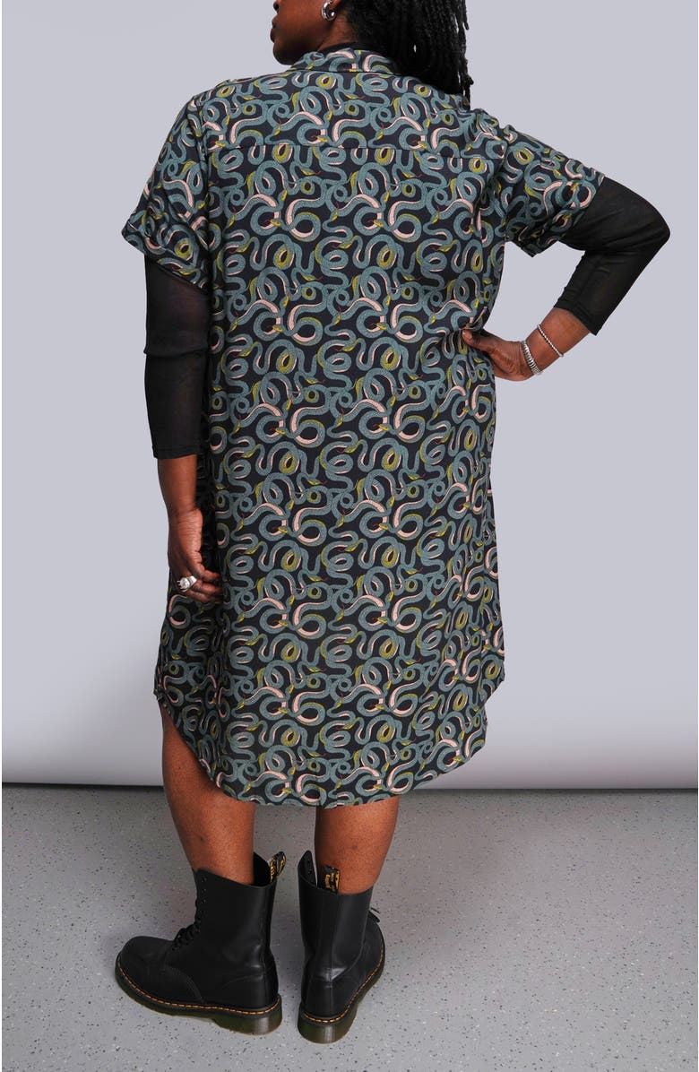 WILDFANG The Empower Shirt Dress, Alternate, color, Serpentine Black