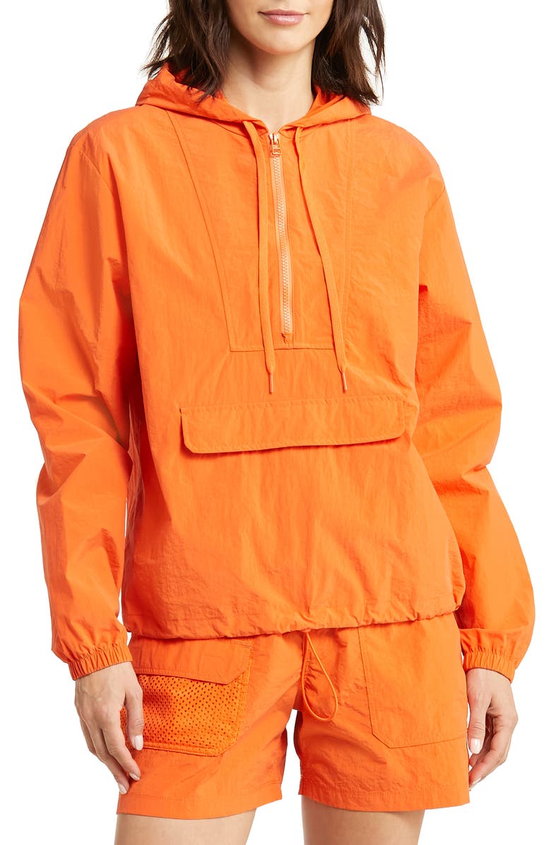 Outdoor Voices Water Resistant Quarter Zip Pullover, Alternate, color, Orangeade