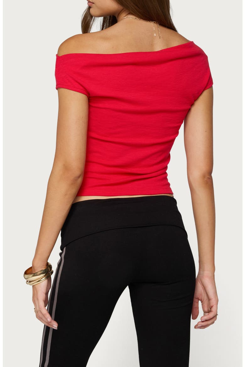 Martah Off the Shoulder Top, Alternate, color, RED