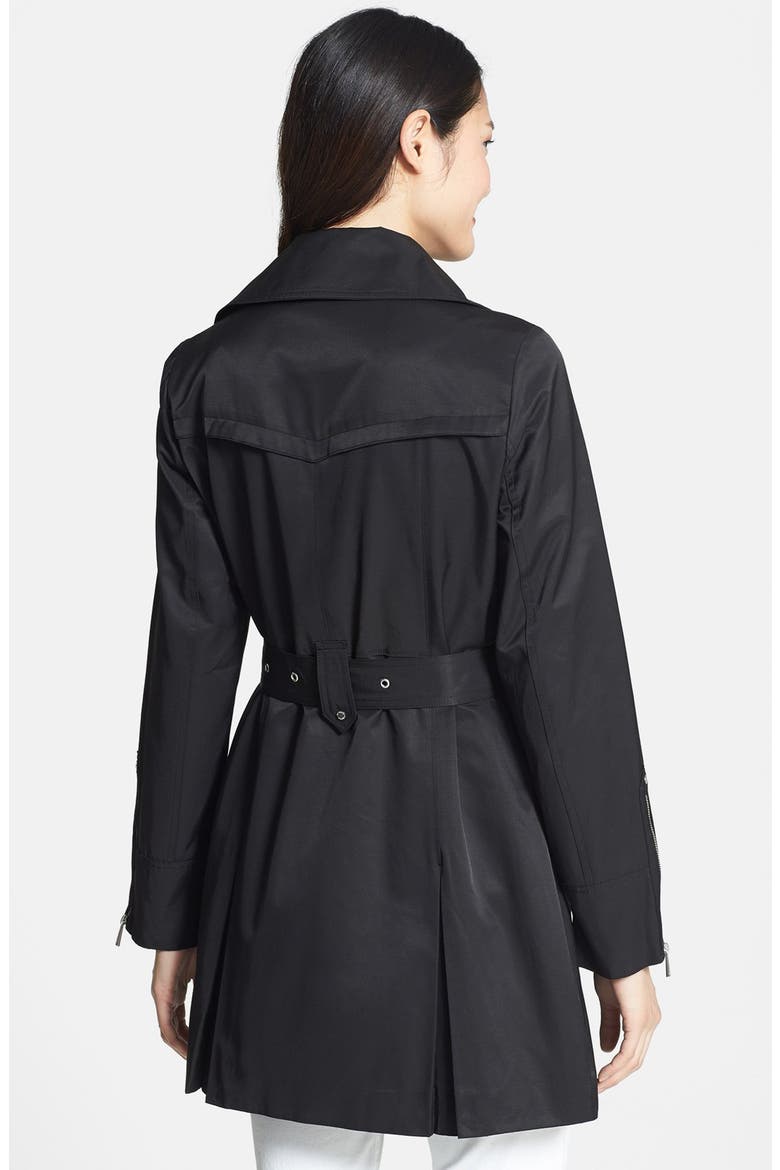 Double Breasted Trench Coat, Alternate, color, BLACK