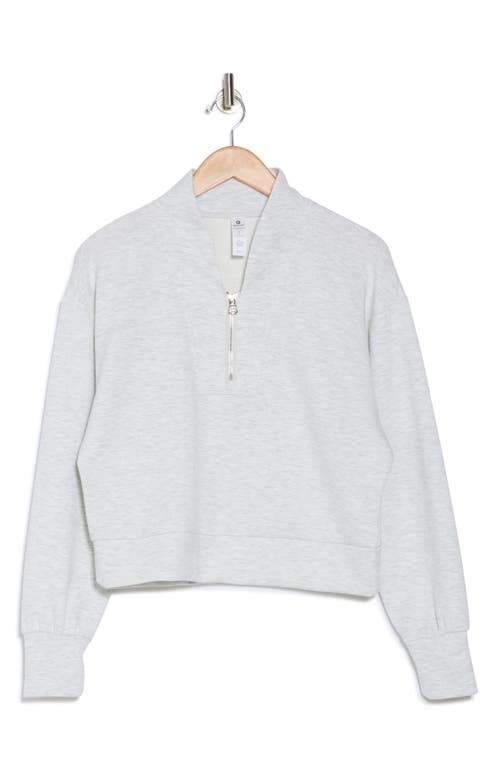 90 Degree By Reflex Scuba Supercharge Crop Half-zip Pullover In Heather Light Grey