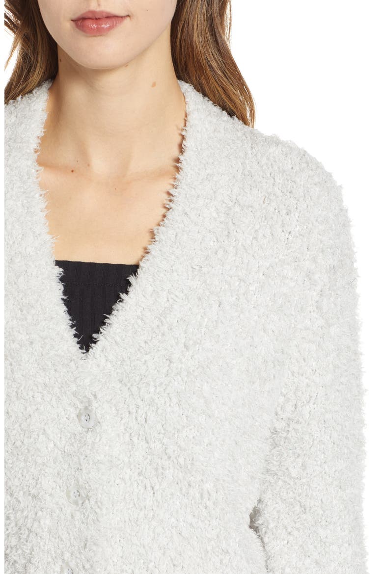 Fluffy Cardigan, Alternate, color, GREY CHIME