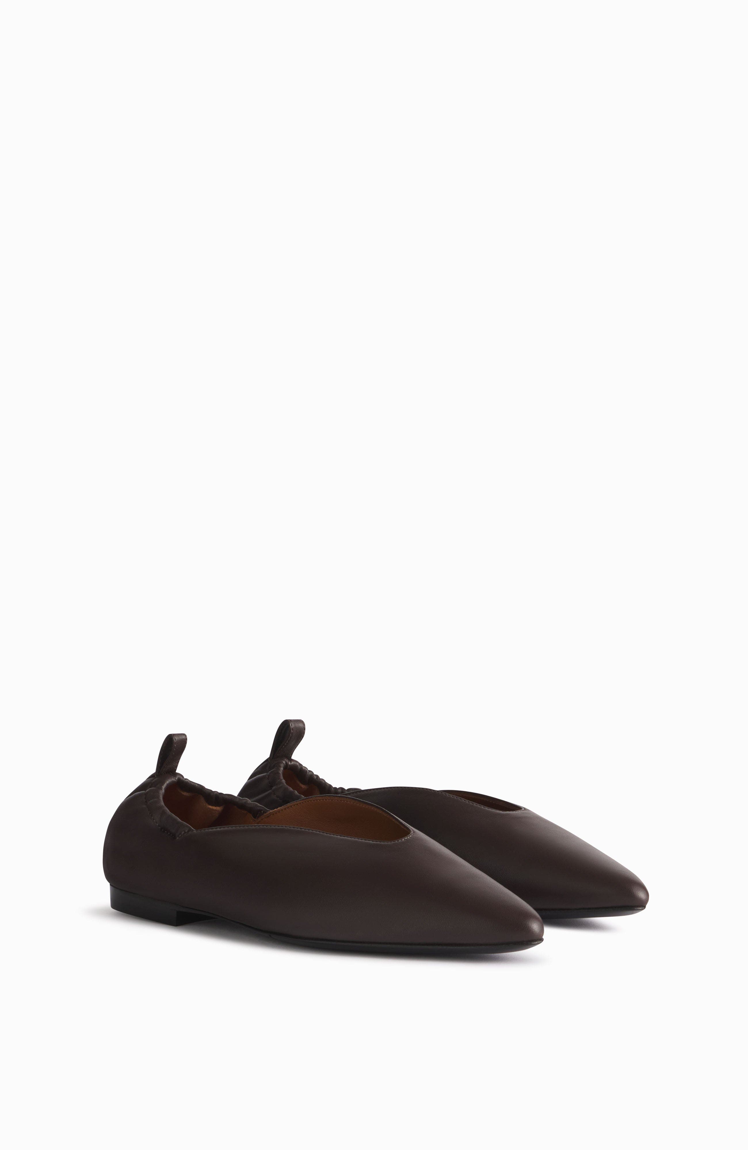 CO Pointed Leather Slipper, Alternate, color, Chocolate