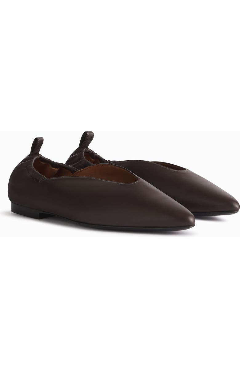 CO Pointed Leather Slipper, Alternate, color, Chocolate