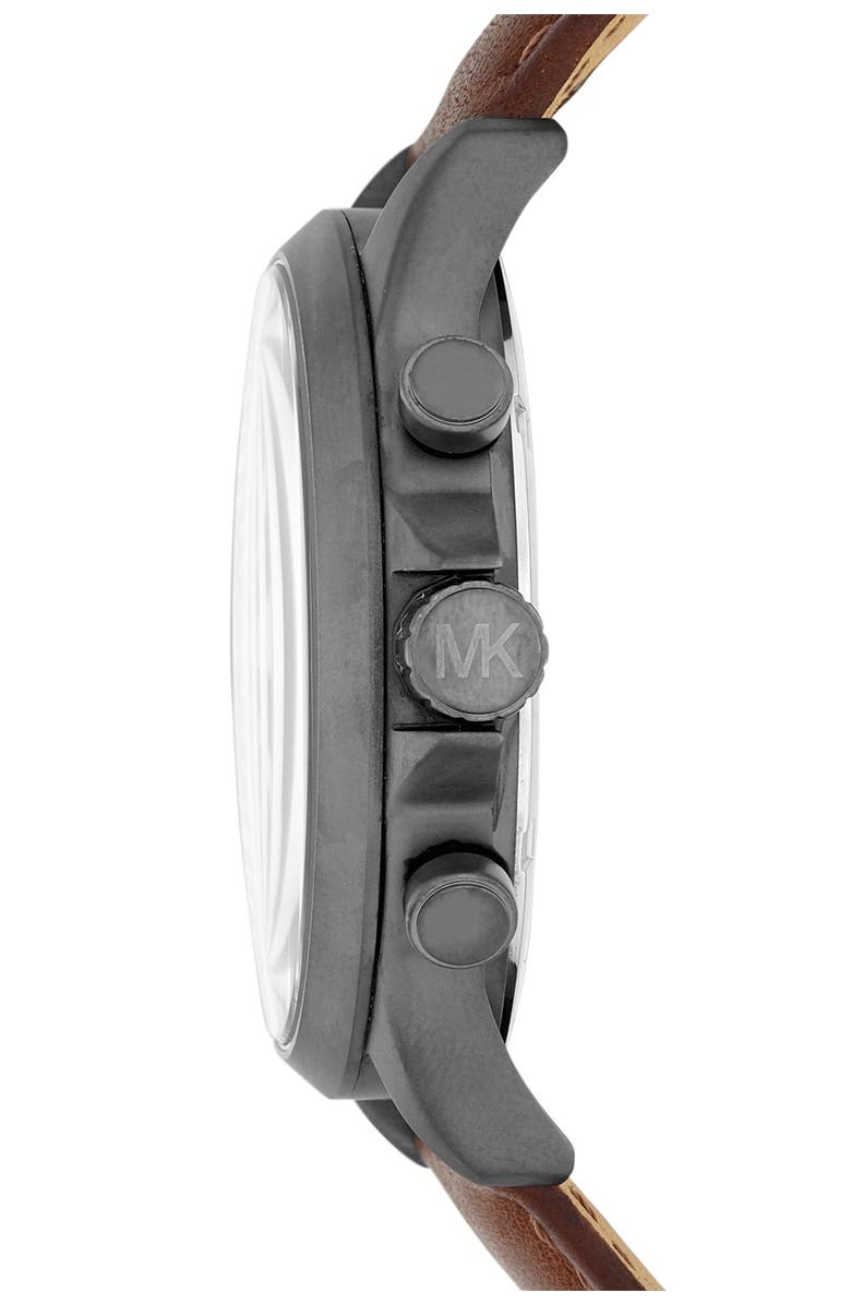 MICHAEL Michael Kors Men's Gage Leather Strap Watch, 45mm, Alternate, color, 