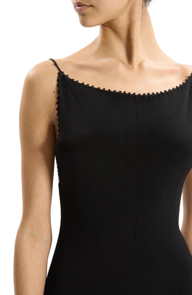 Theory Embroidered Detail Midi Dress, Alternate, color, Black - 001