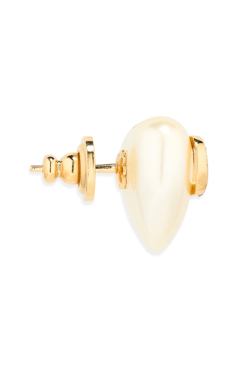 Valentino Garavani VLOGO Signature Faux Pearl Earrings, Alternate, color, Gold
