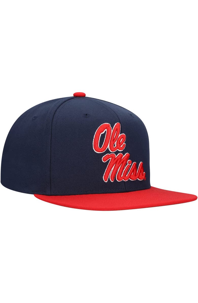 Mitchell & Ness Men's Mitchell & Ness Navy/Red Ole Miss Rebels 2-Tone 2.0 Snapback Hat, Alternate, color, Navy
