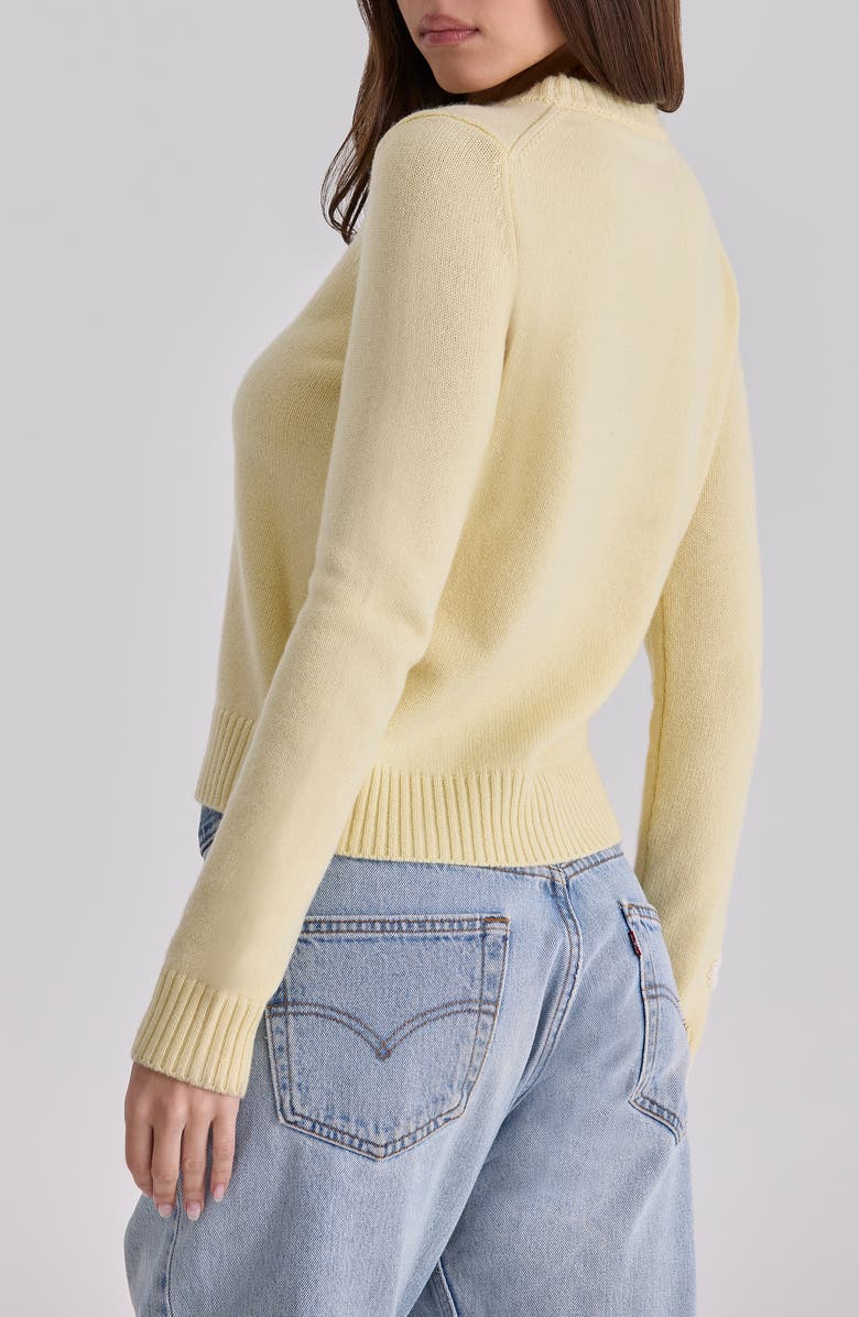 HOUSE OF CB Abbie Lemon Merino Wool & Cashmere Blend Sweater, Alternate, color, Lemon