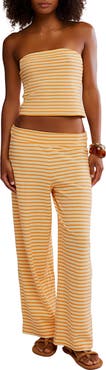 Free People Sailor Tube Top 
Wide Leg Pants Set