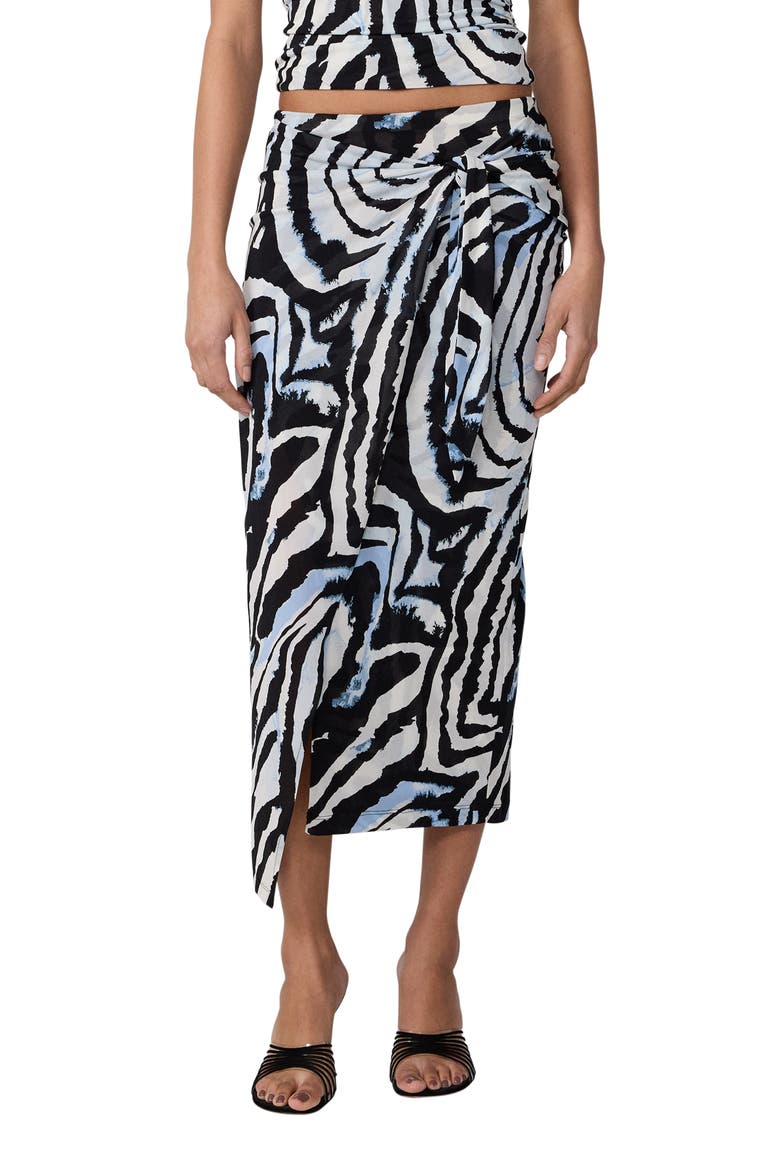 Bianca Abstract Zebra Print Wrap Front Skirt, Main, color, ZEBRA ID BIG MIST