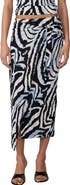 Diane von Furstenberg Bianca Abstract Zebra Print Wrap Front Skirt
