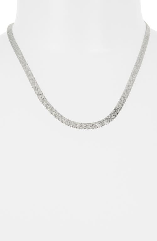 Vince Camuto Flat Snake Chain Necklace In Silvertone