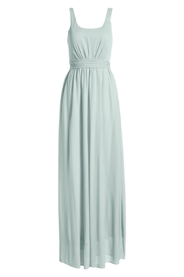 Jan Scoop Neck Column Gown, Alternate, color, SAGE