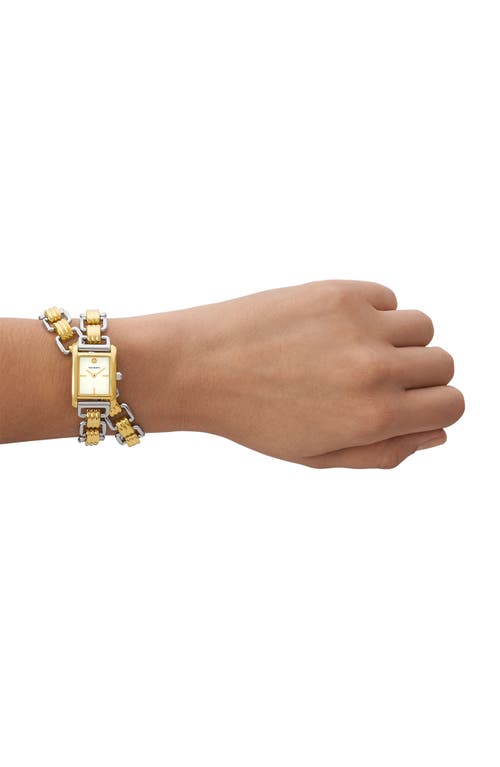 Shop Tory Burch The Eleanor Mini Bracelet Watch & Bracelet Set, 28mm In Two Tone
