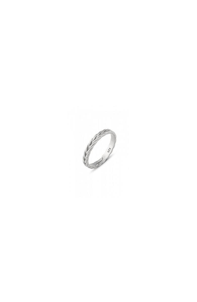 Spero London Braided Design Adjustable Sterling Silver Band Ring, Main, color, Silver
