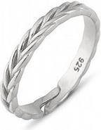 Spero London Braided Design Adjustable Sterling Silver Band Ring