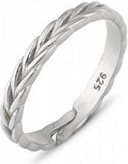 Spero London Braided Design Adjustable Sterling Silver Band Ring