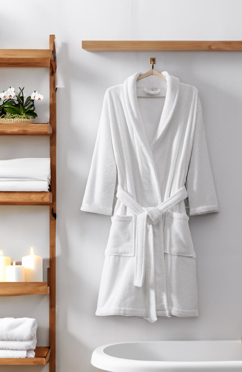 Pure Parima Egyptian Cotton Terry Bathrobe, Alternate, color, White