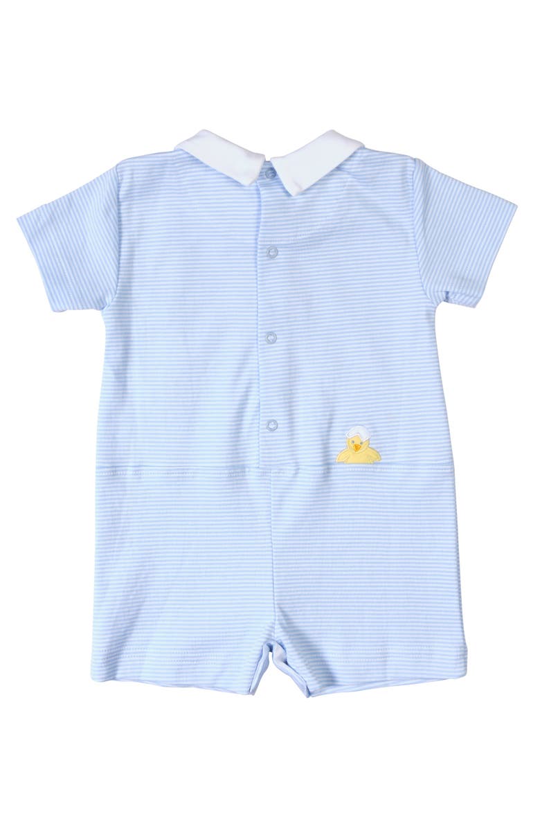 Florence Eiseman Stripe Knit Shortall With Chick, Alternate, color, Light Blue/White