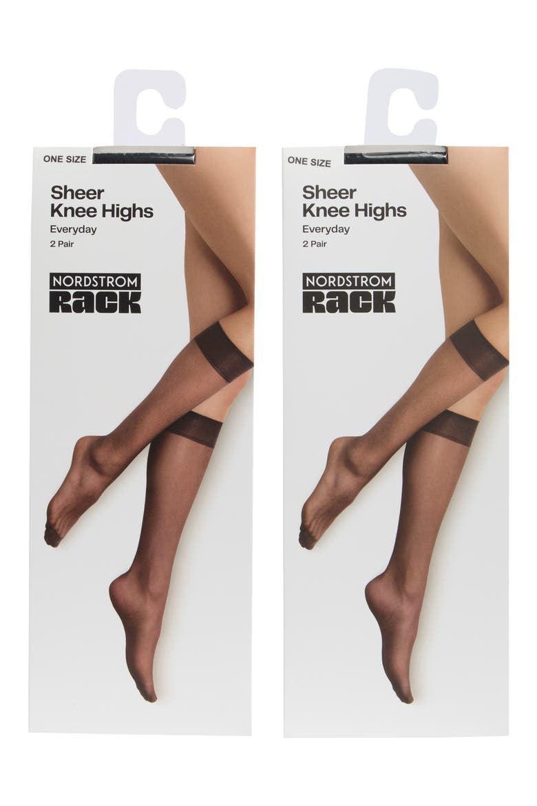 Everyday Sheer 2-Pack Knee High Socks, Alternate, color, CAVIAR
