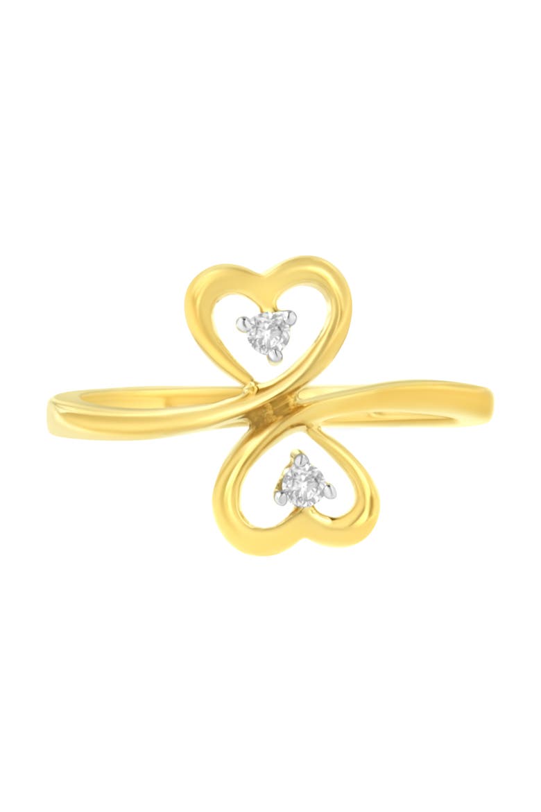 14KT Yellow Gold 1/20 ctw. Dual Heart Diamond Ring, Alternate, color, Yellow