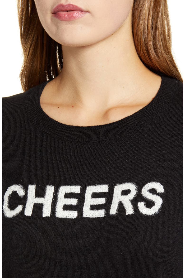Sequin Cheers Sweater, Alternate, color, RICH BLACK