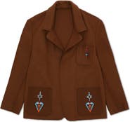Fortela Woven Embroidered Patch Pocket Jacket