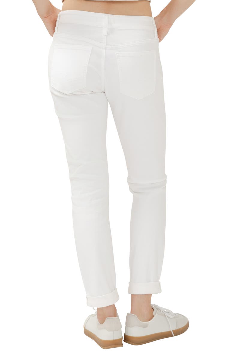 Silver Jeans Co. Curvy Mid Rise Boyfriend Jeans, Alternate, color, White