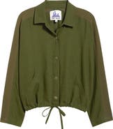CITY BLUES Crop Dolman Sleeve Shirt Jacket