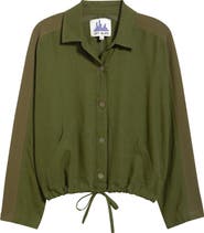 CITY BLUES Crop Dolman Sleeve Shirt Jacket