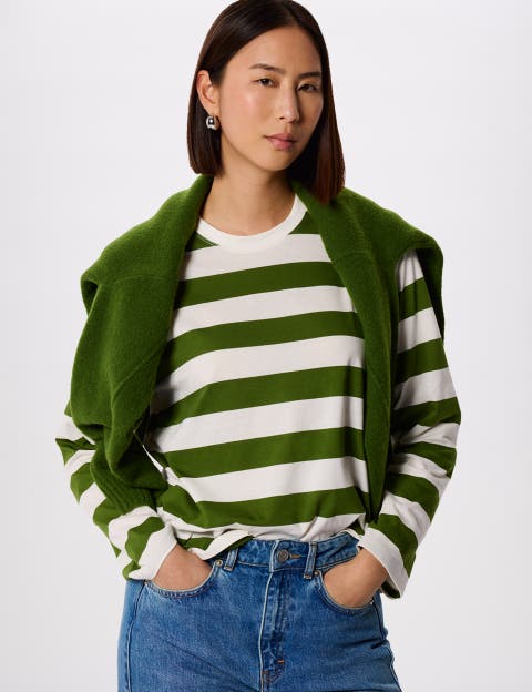 Relaxed Stripe Long Sleeve Tee
