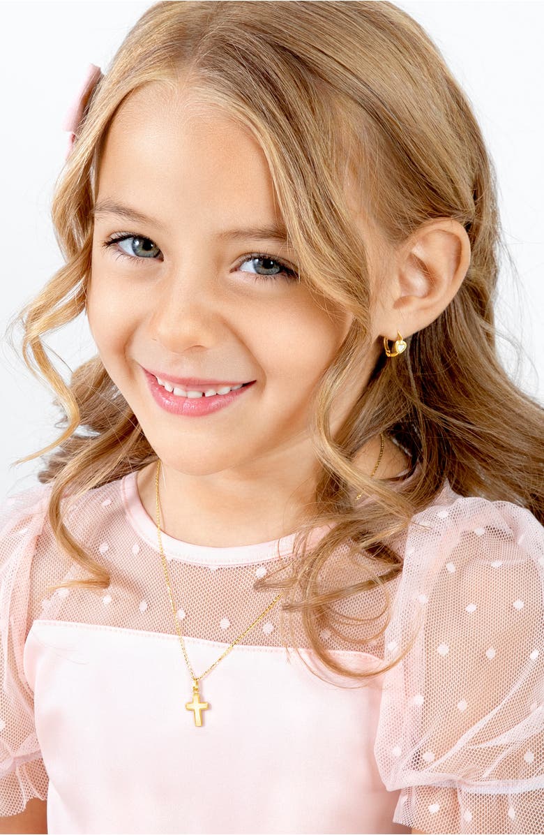 Tiny Blessings 14K Gold Regal Cross 12-14" Necklace, Alternate, color, 14K Yellow Gold