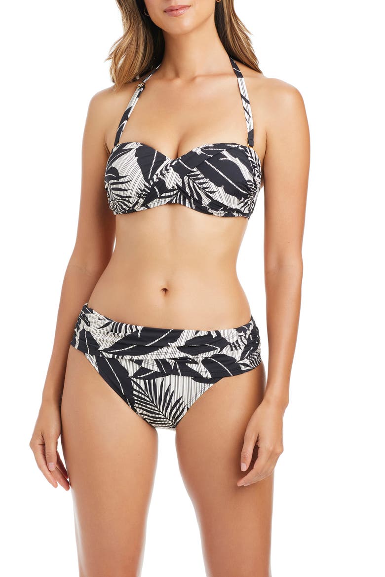 Sarong Hipster Bikini Bottoms, Alternate, color, BLACK