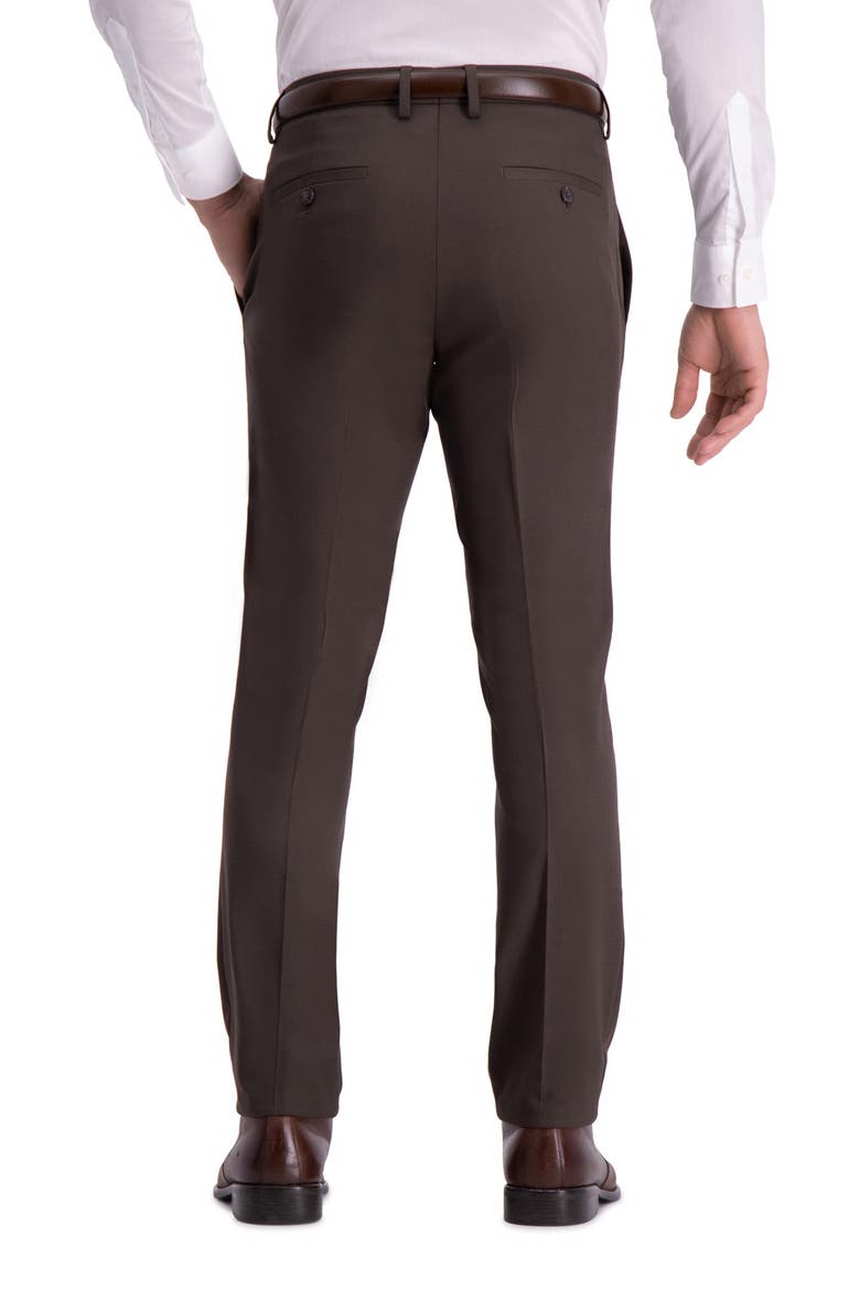 Reaction Shadow Check Slim Fit Dress Pants, Alternate, color, BROWN