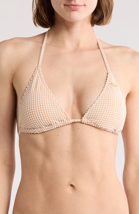 Gingham Tiki Triangle Bikini Top